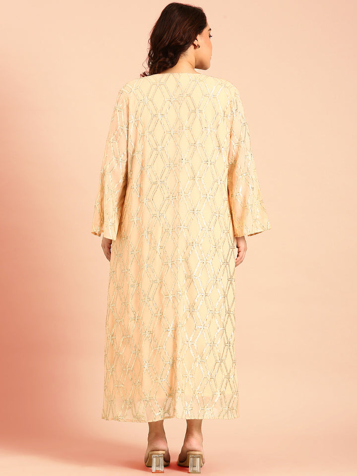 Peach Jacquard Dress