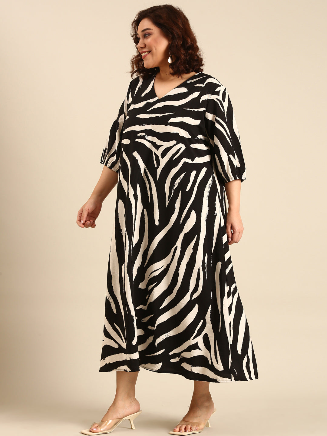 Abstract Print Maxi Dress