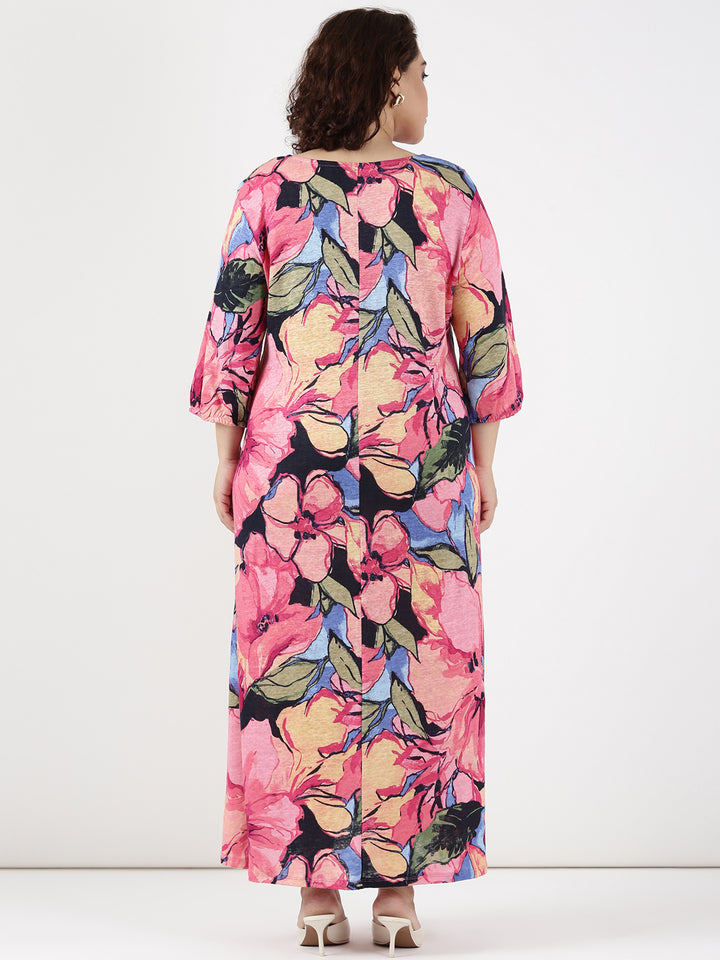 Bold Pink Floral Dress