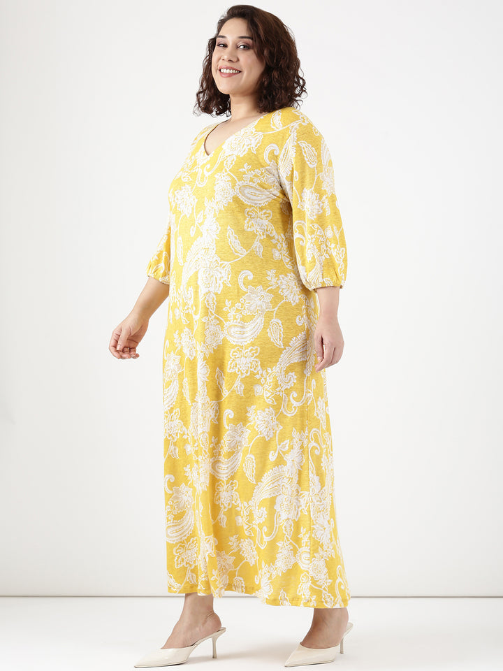 Yellow Paisley Dress