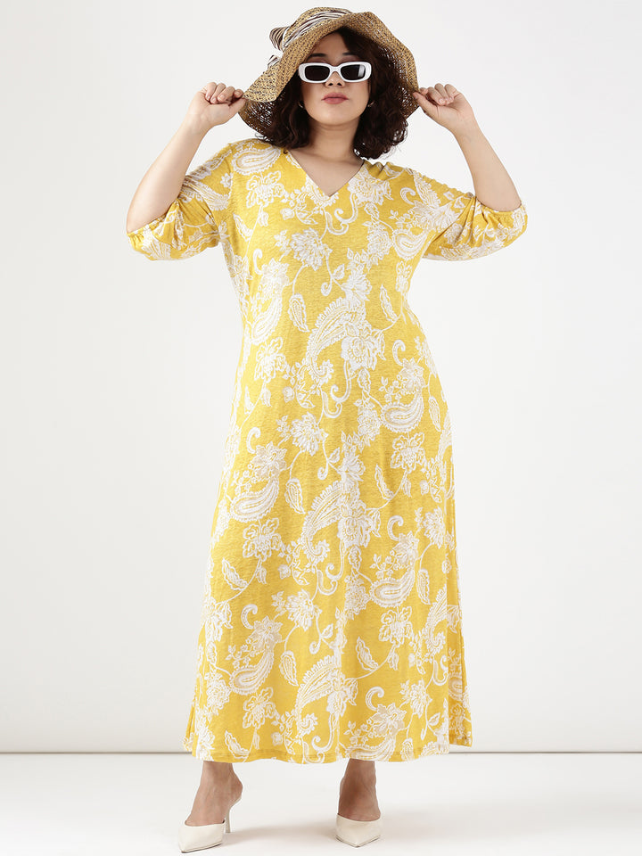Yellow Paisley Dress