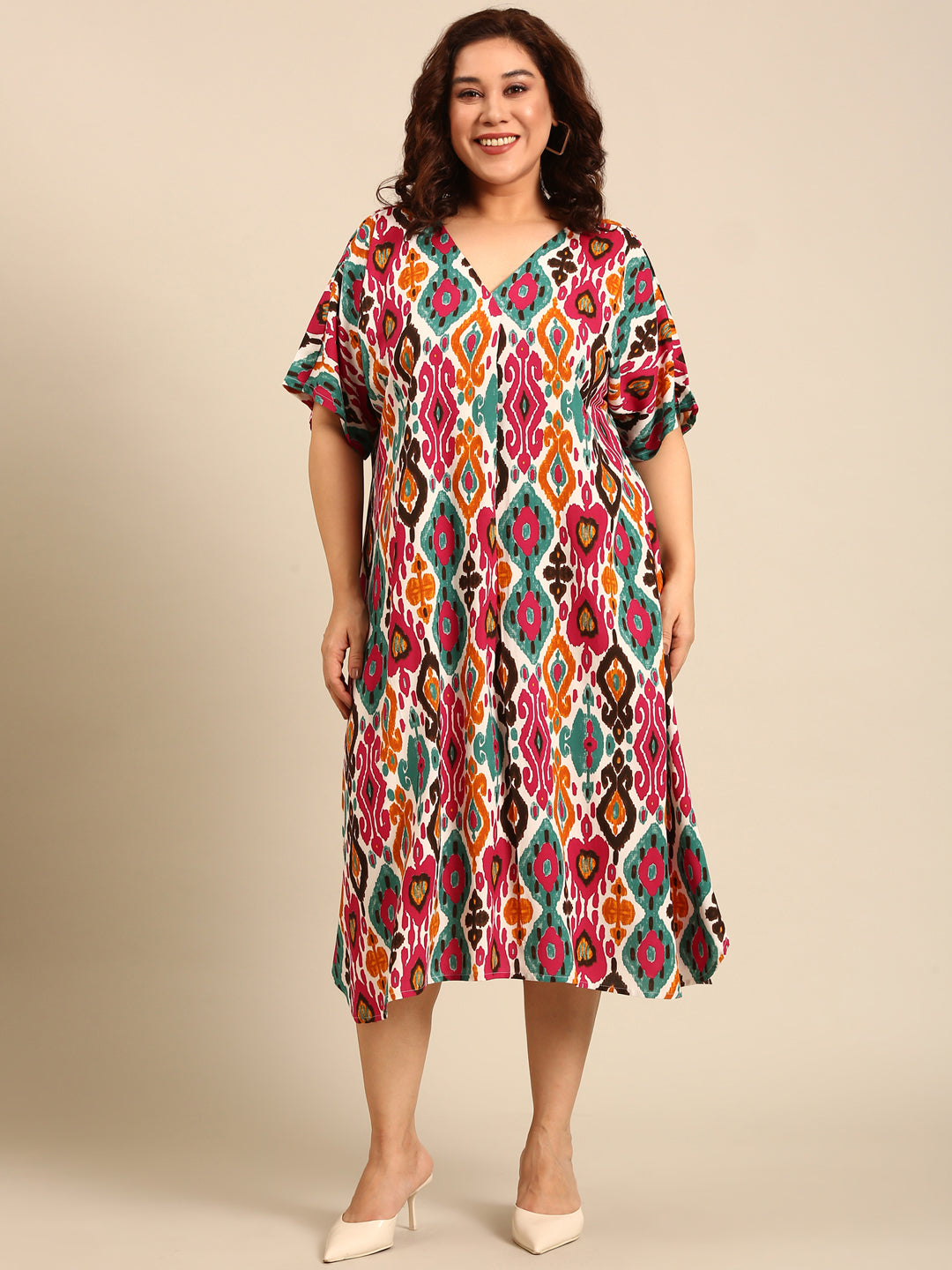 Multicolour Ikkat Printed Dress