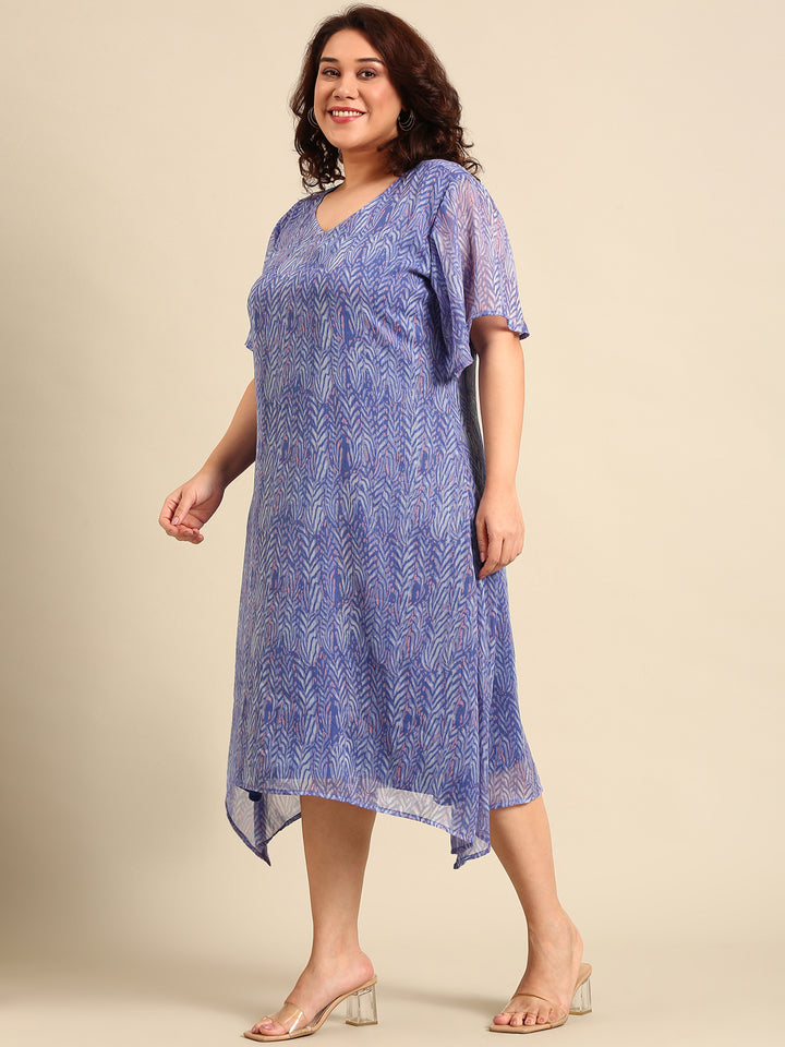 Blue Wave A-line Dress