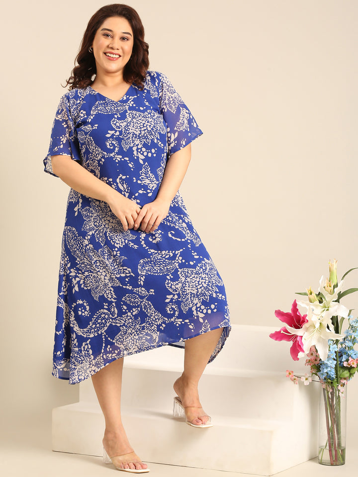 Floral Print A-line Dress