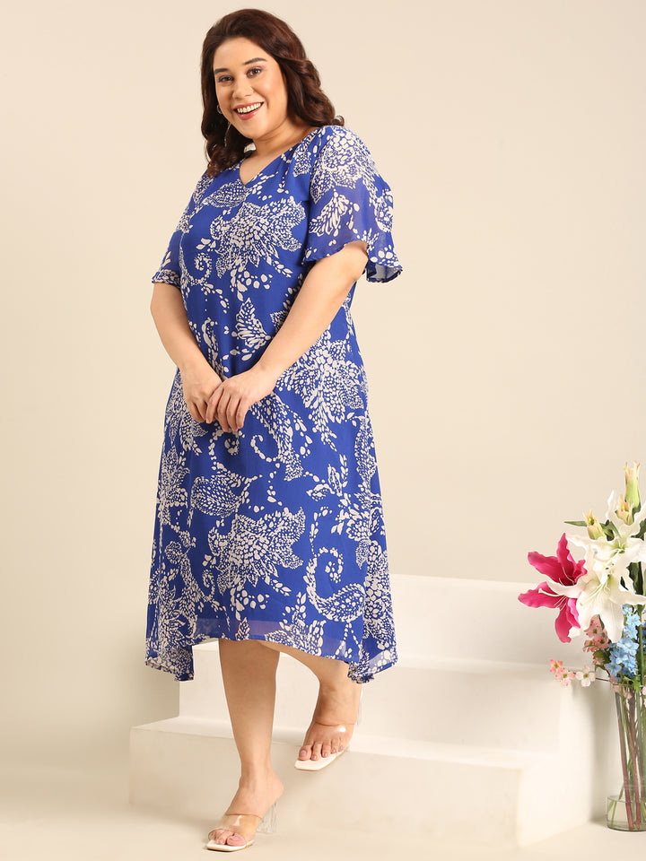 Floral Print A-line Dress