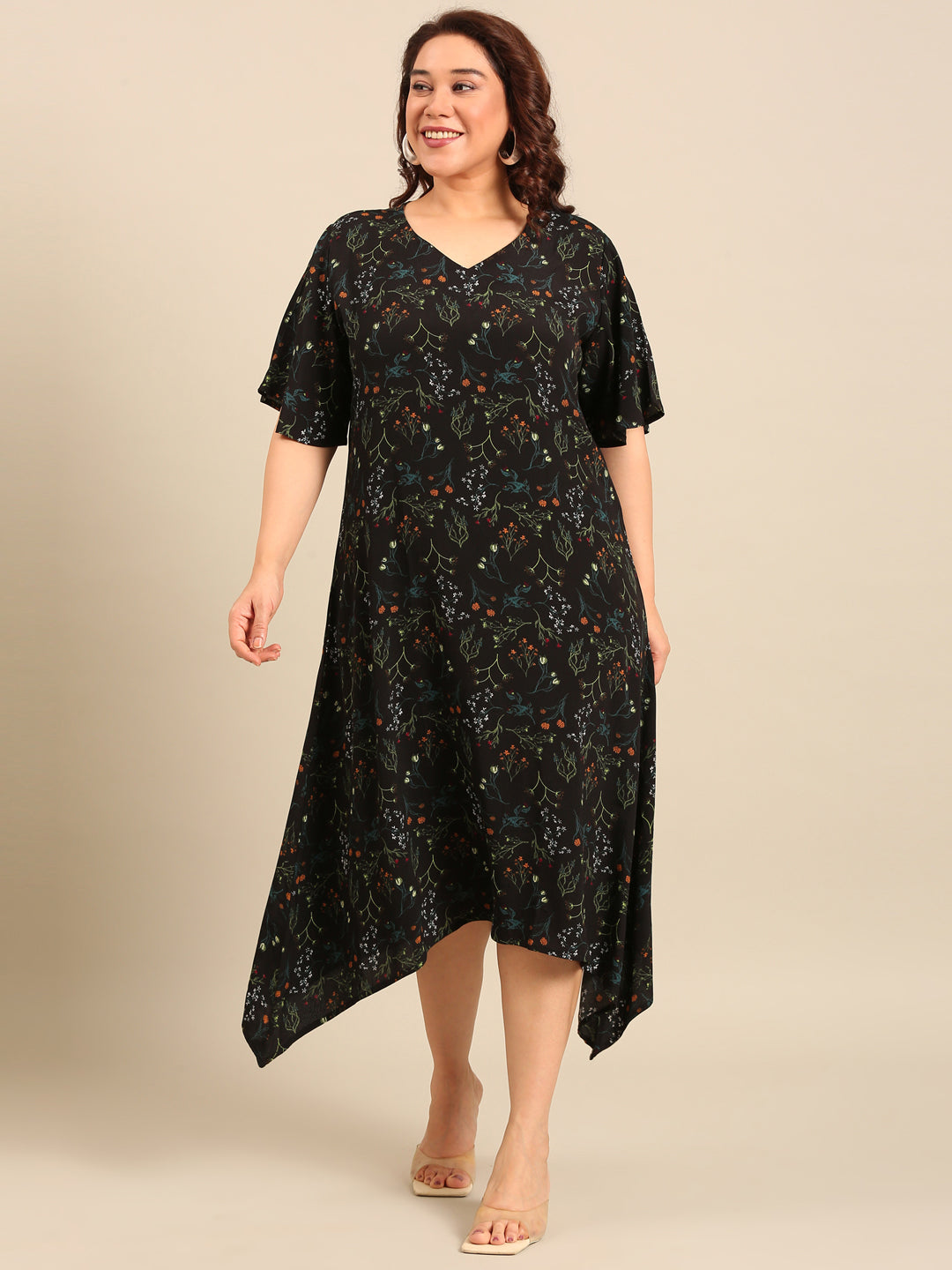 Ditsy Floral Print A-Line Dress