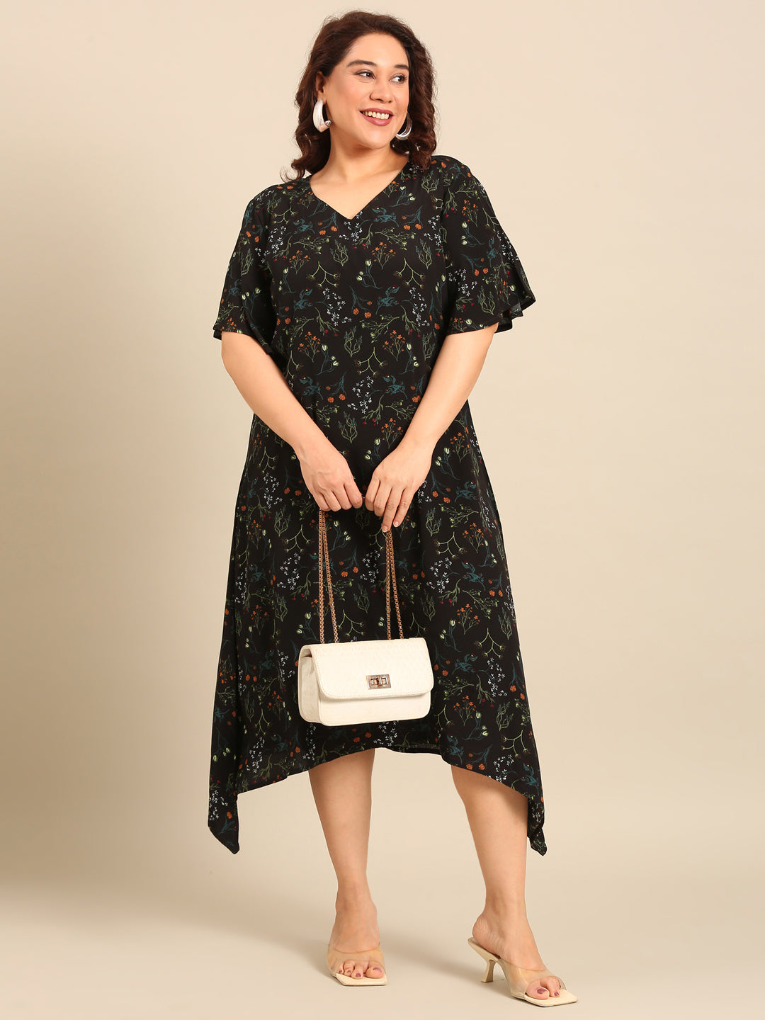 Ditsy Floral Print A-Line Dress