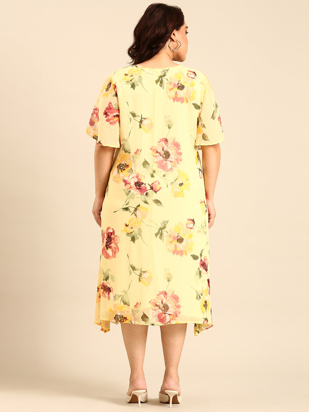 Chiffon Floral Print A-Line Dress