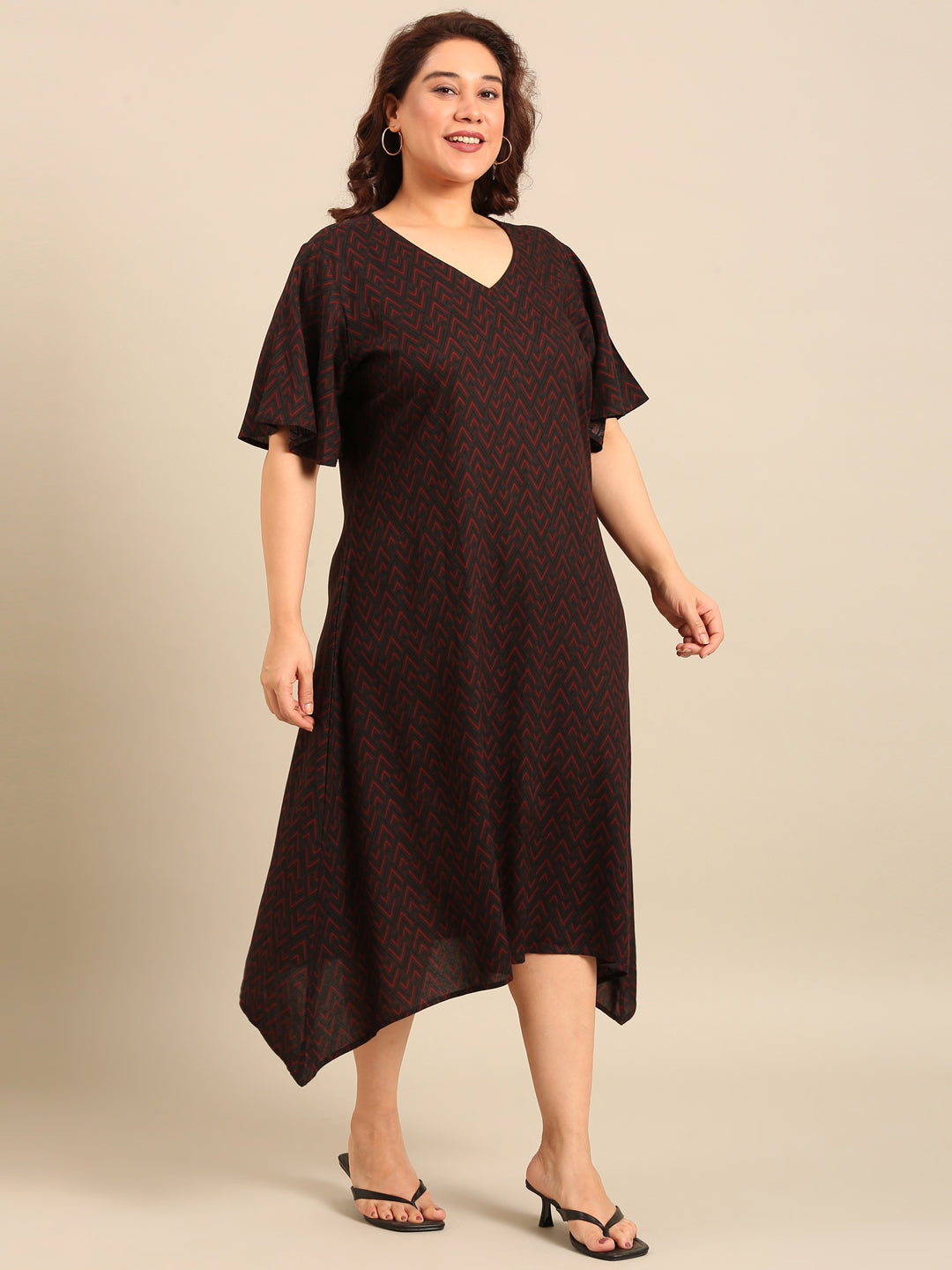 Printed A-Line Dress
