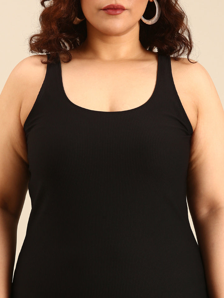 Black Sleeve-less Dress
