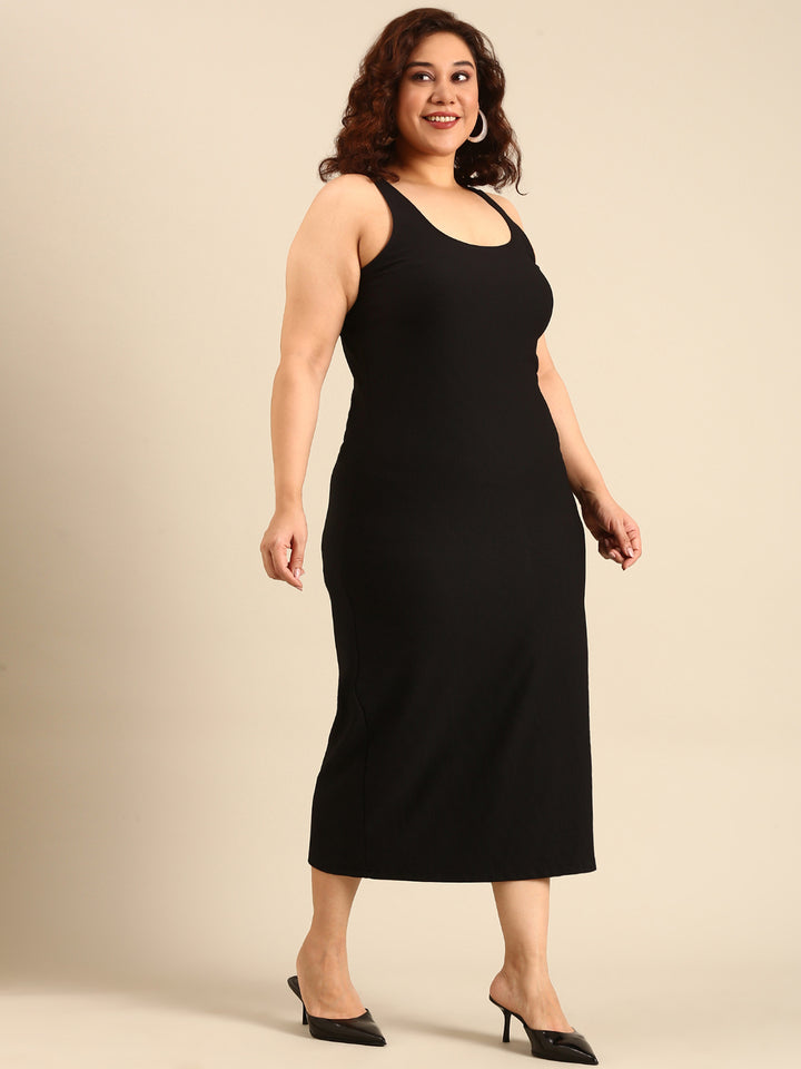 Black Sleeve-less Dress