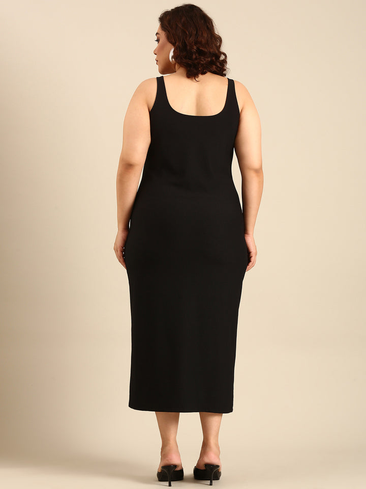 Black Sleeve-less Dress