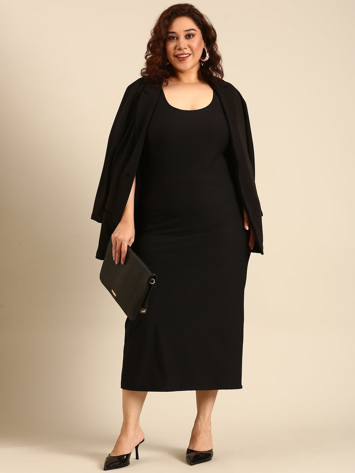 Black Sleeve-less Dress