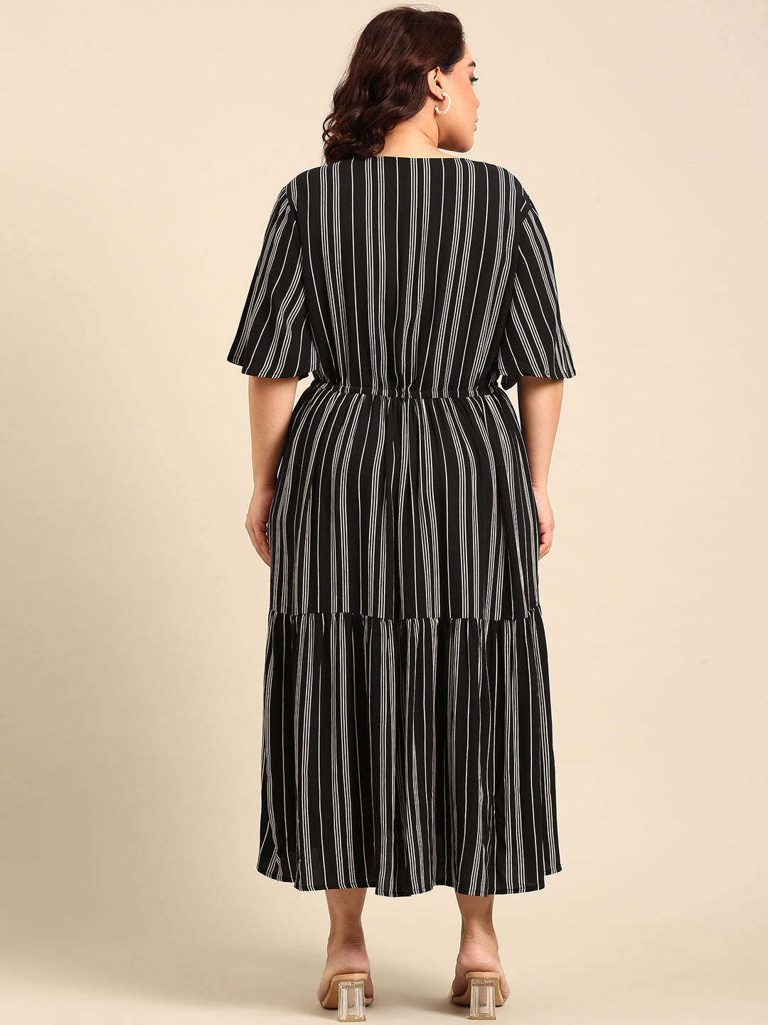 Striped Dress with Waist tie