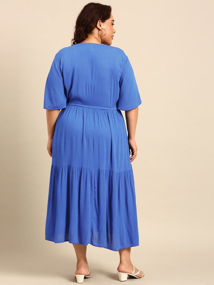 Cobalt Maxi Dress With Waist Tie