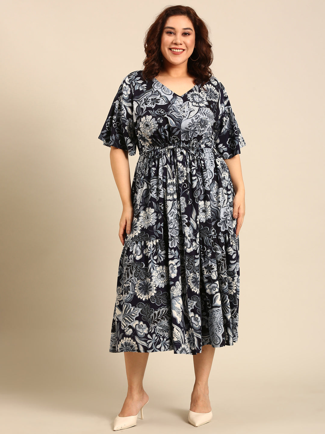 Navy Floral Maxi Dress