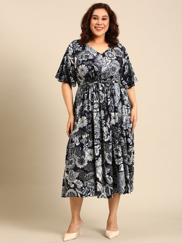 Navy Floral Maxi Dress