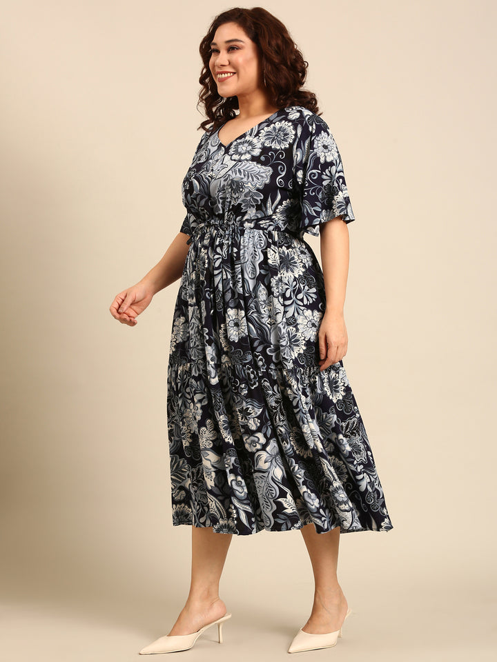 Navy Floral Maxi Dress
