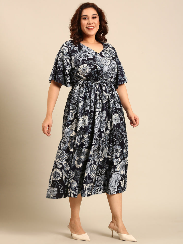 Navy Floral Maxi Dress