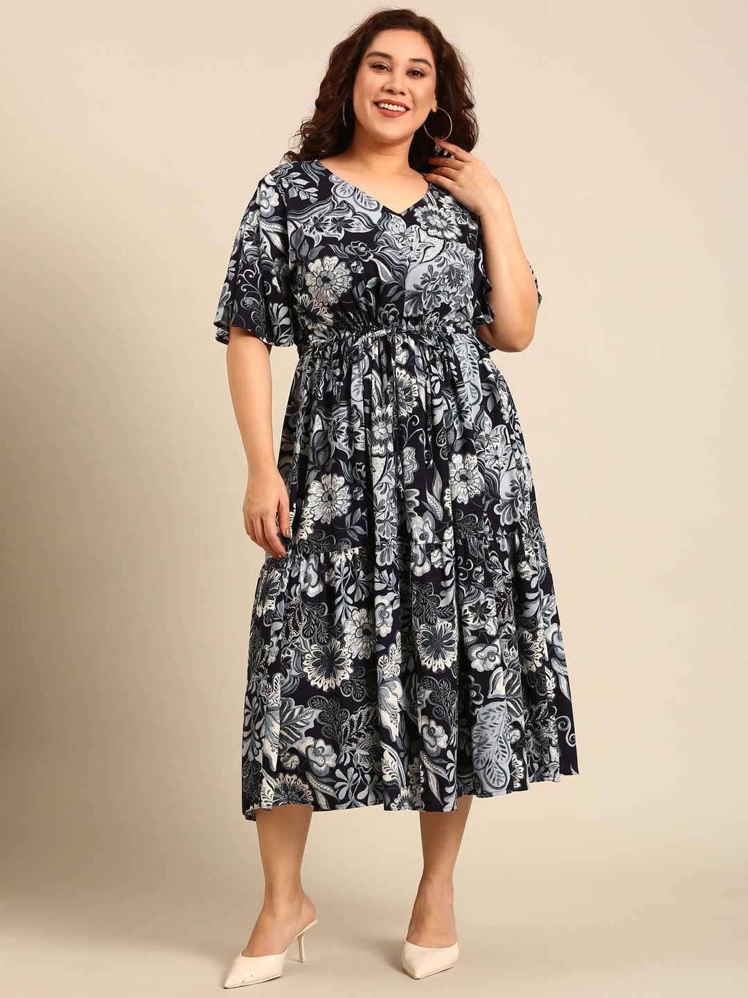 Navy Floral Maxi Dress