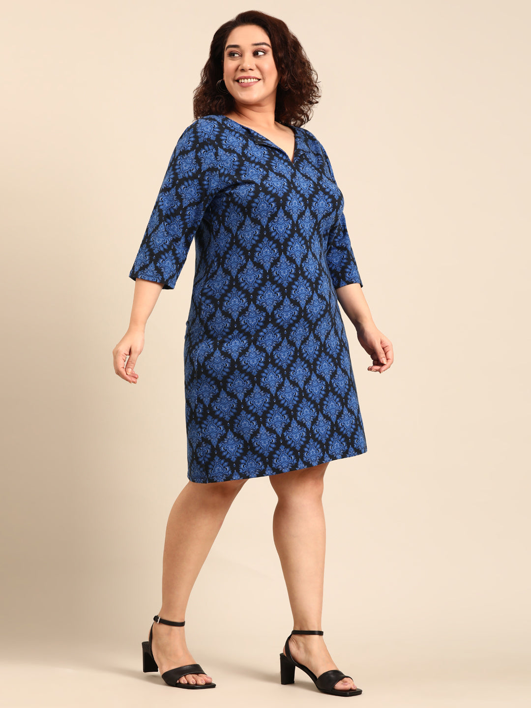 Blue Ethnic Printed Dress