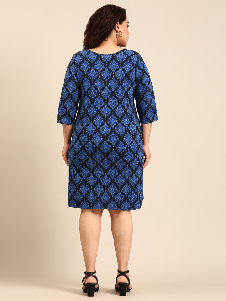 Blue Ethnic Printed Dress