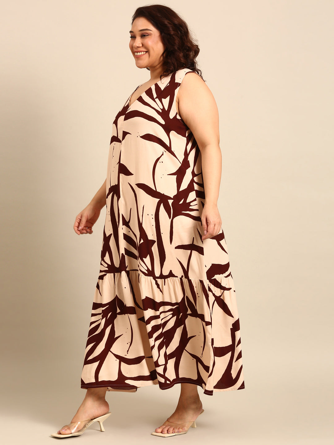 Bamboo Leaf Print Dress