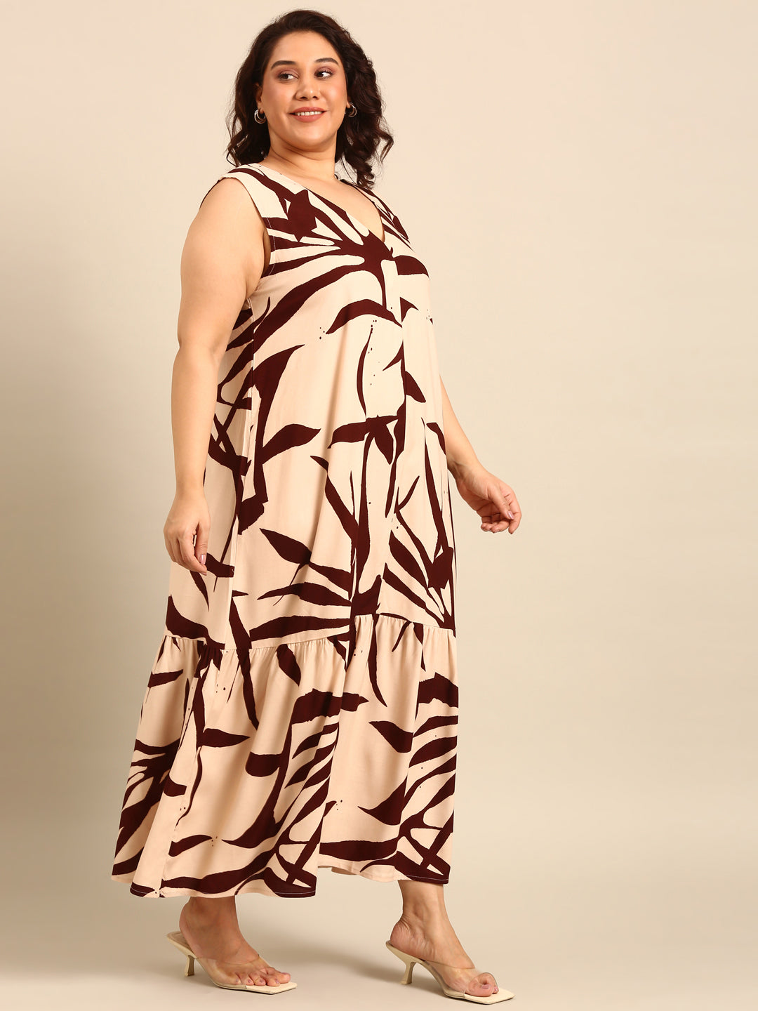 Bamboo Leaf Print Dress