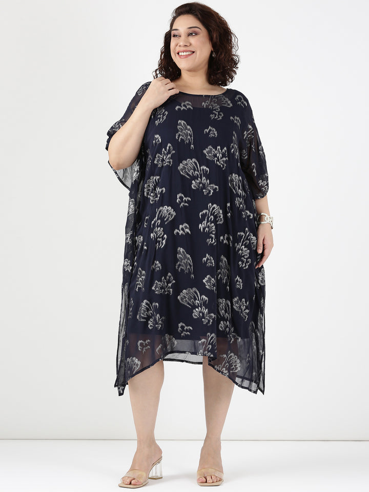 Navy Blue Kaftan Dress