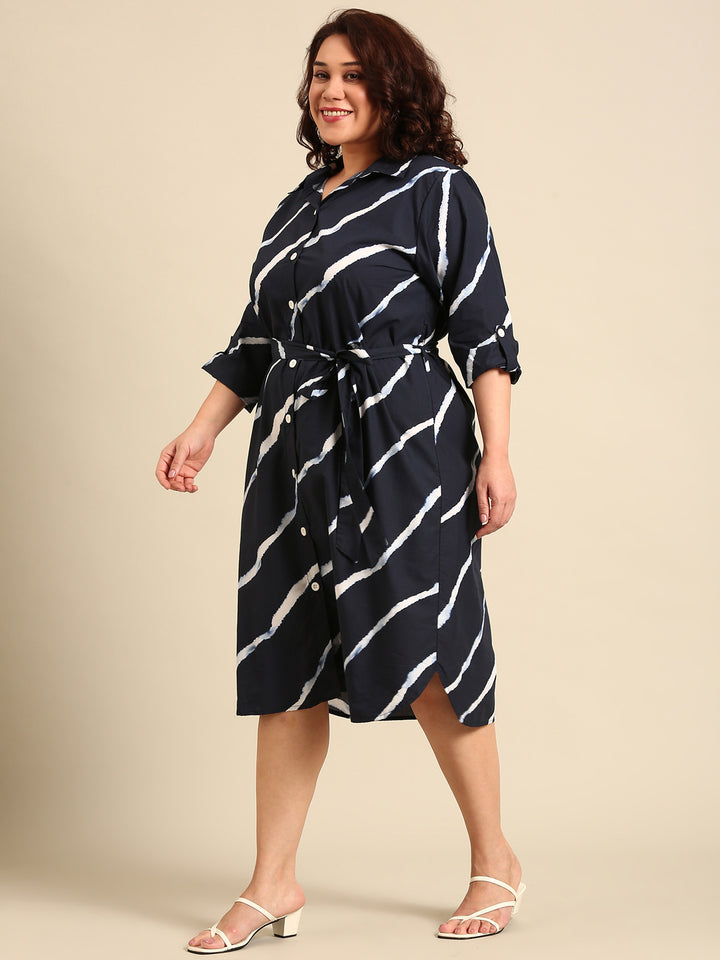 Indo-Western Printed Shirt Dress