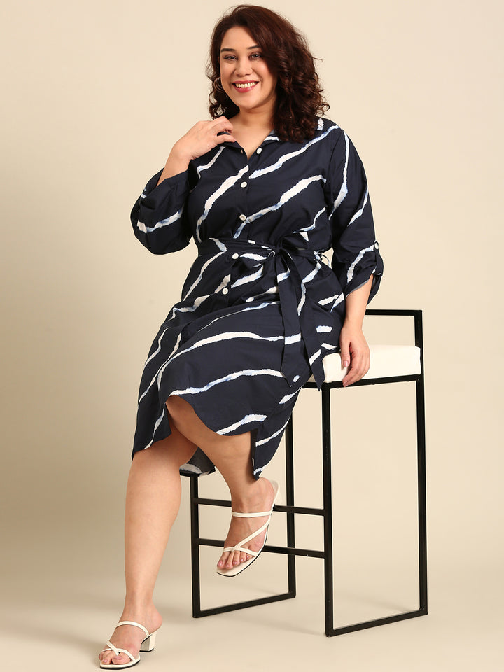 Indo-Western Printed Shirt Dress