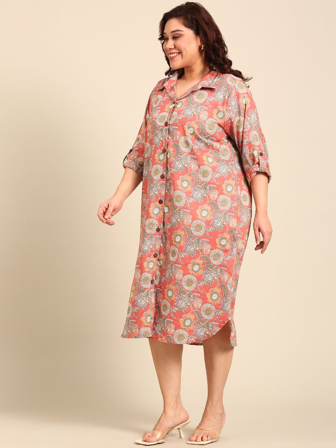 Indo-Western Printed Shirt Dress