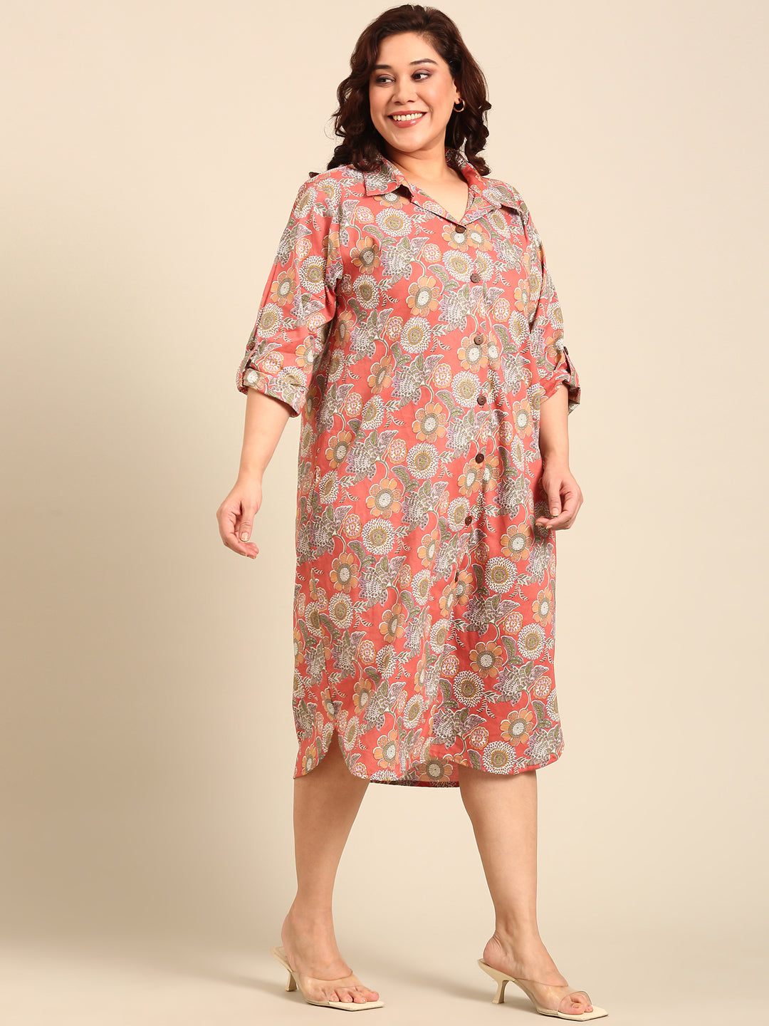 Indo-Western Printed Shirt Dress