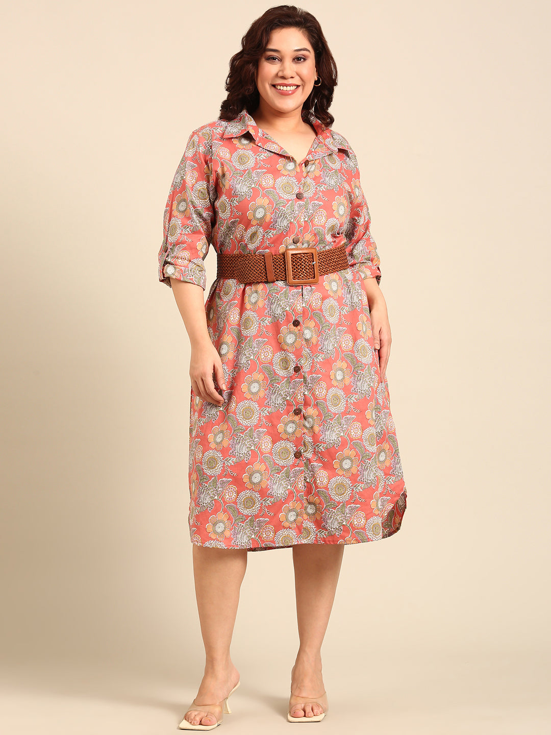 Indo-Western Printed Shirt Dress