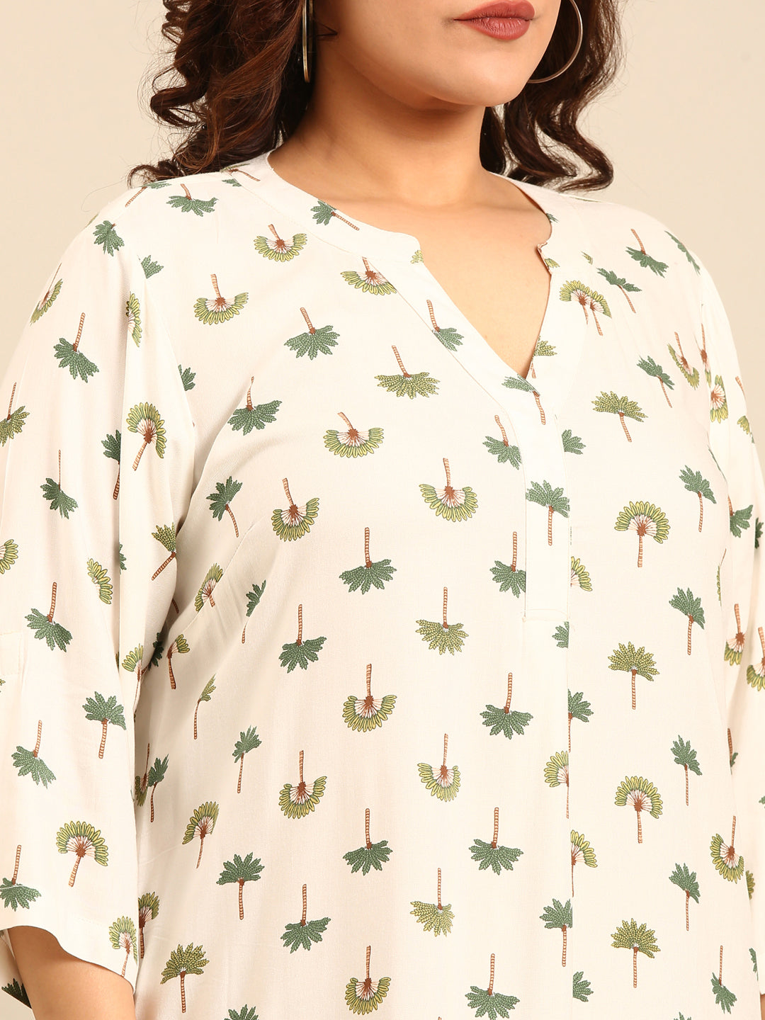 White Printed Midi Dress