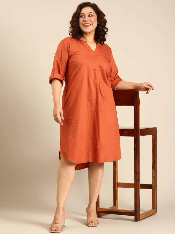 Solid Rust Dress