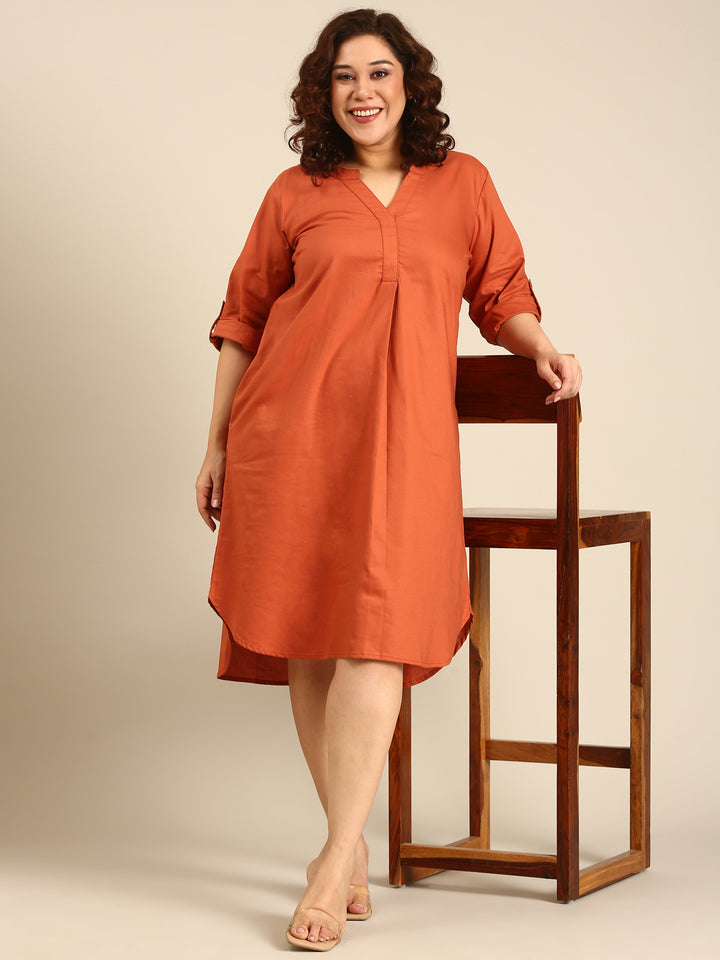 Solid Rust Dress