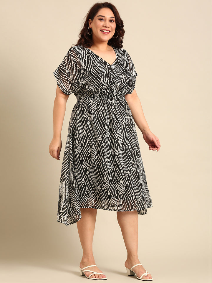 Chiffon Printed Smocking Dress