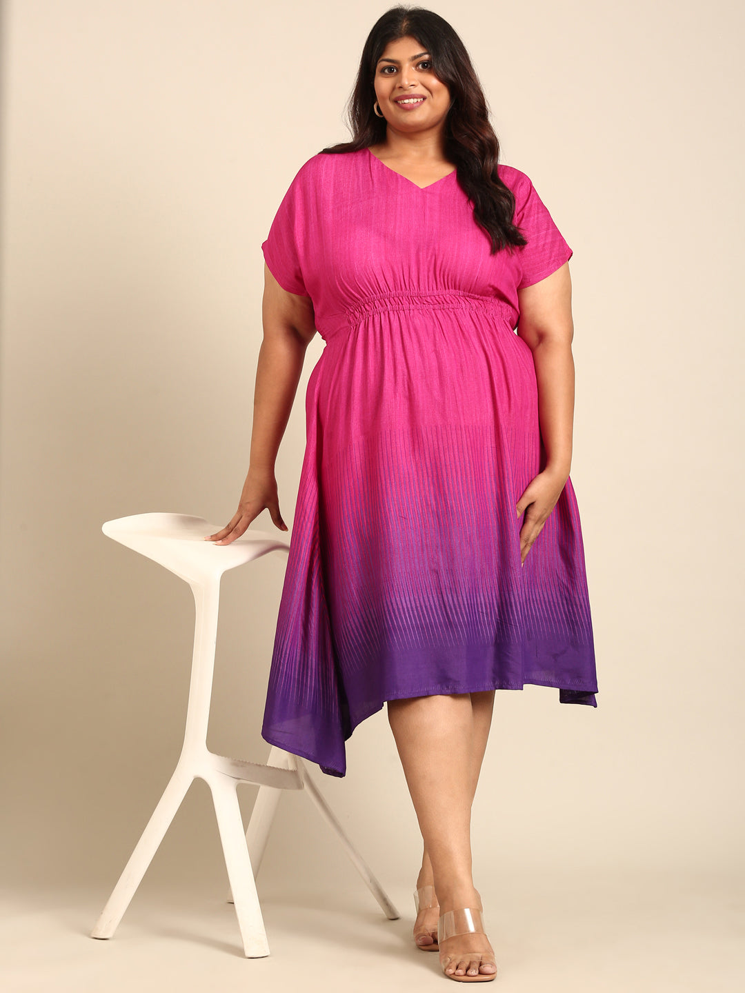 Pink and Purple Smoking Dress