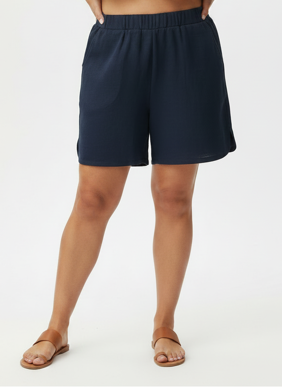 Dark Blue Denim Shorts