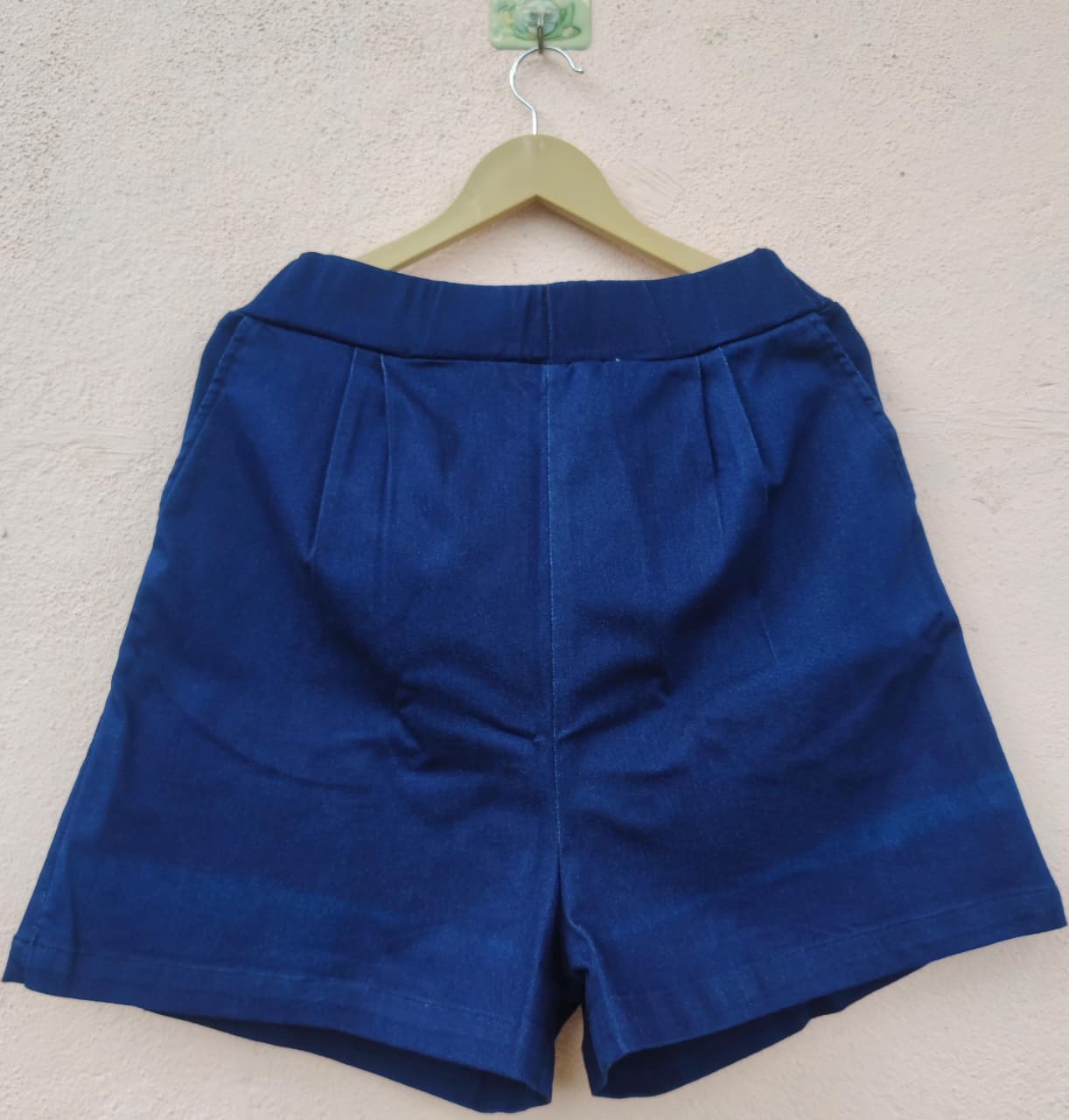 Dark Blue High-Waist Shorts