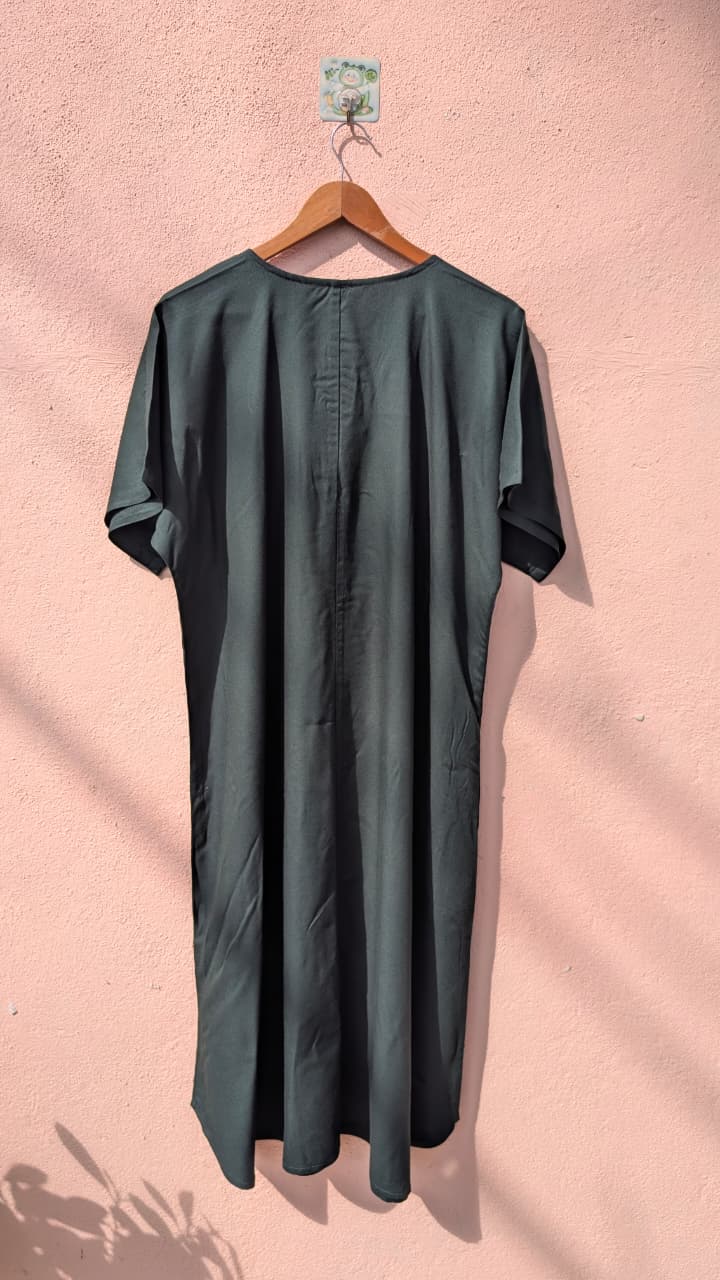 Dark Green A-Line Dress1