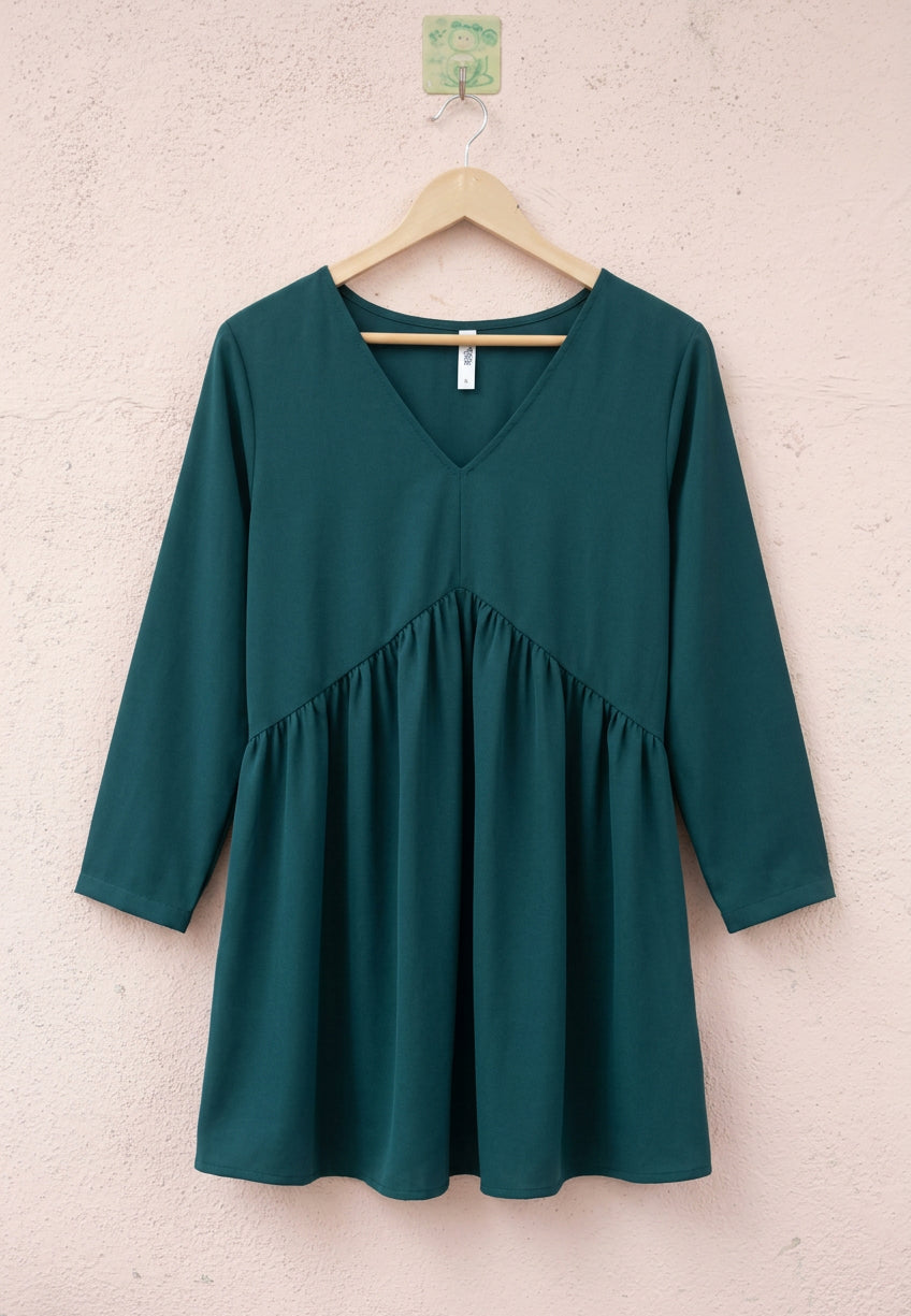 Dark Green V-Neck Tunic