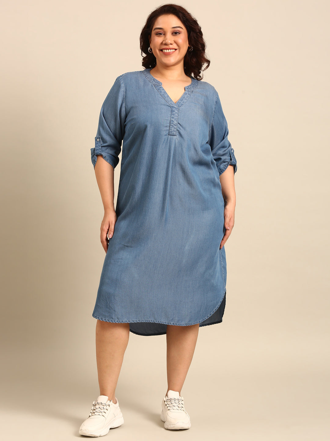 Dress with Mandarin Collar