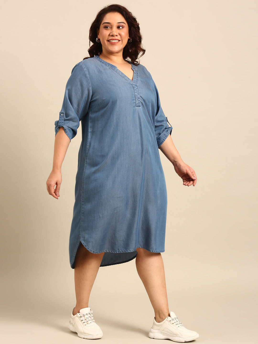 Dress with Mandarin Collar