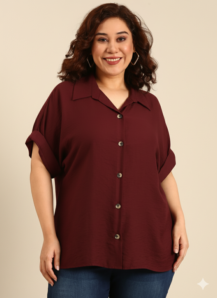 Burgundy Viscose Shirt