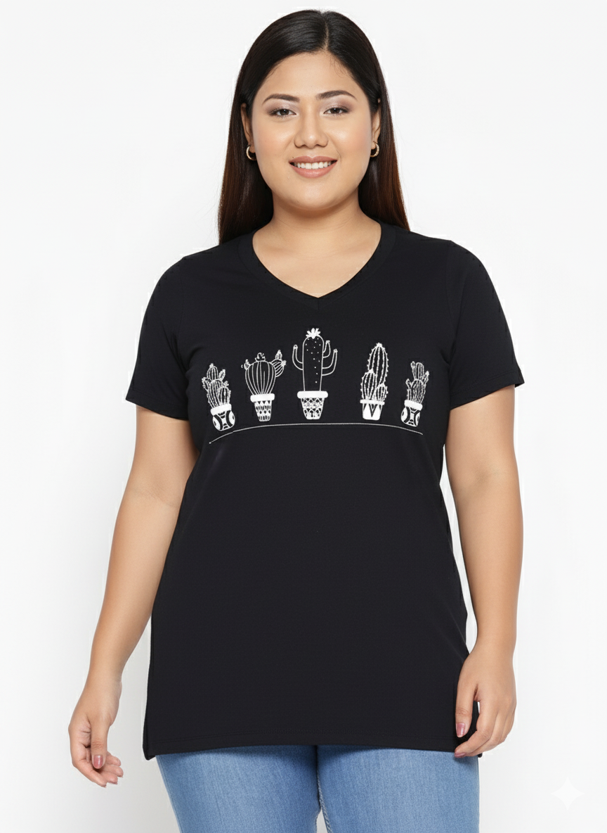 Black Printed T-shirt