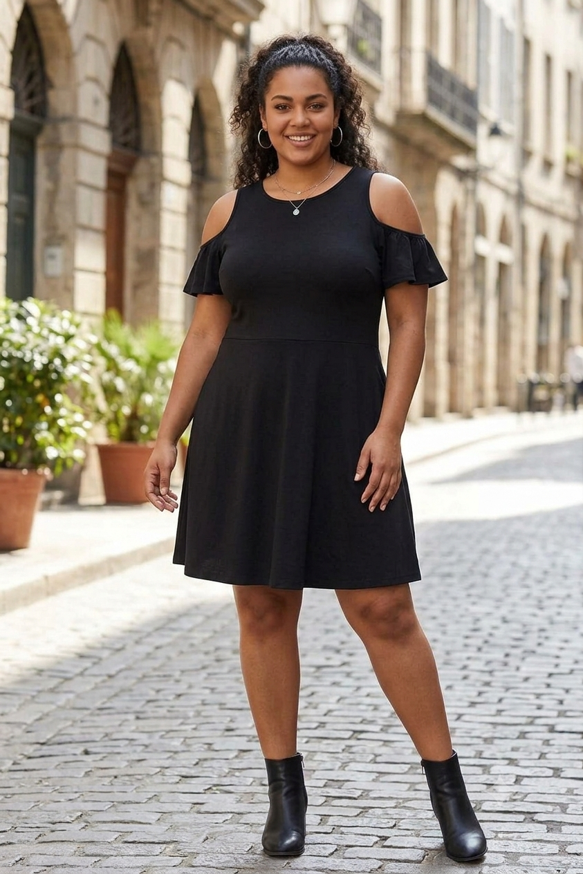 Black Cold Shoulder Dress
