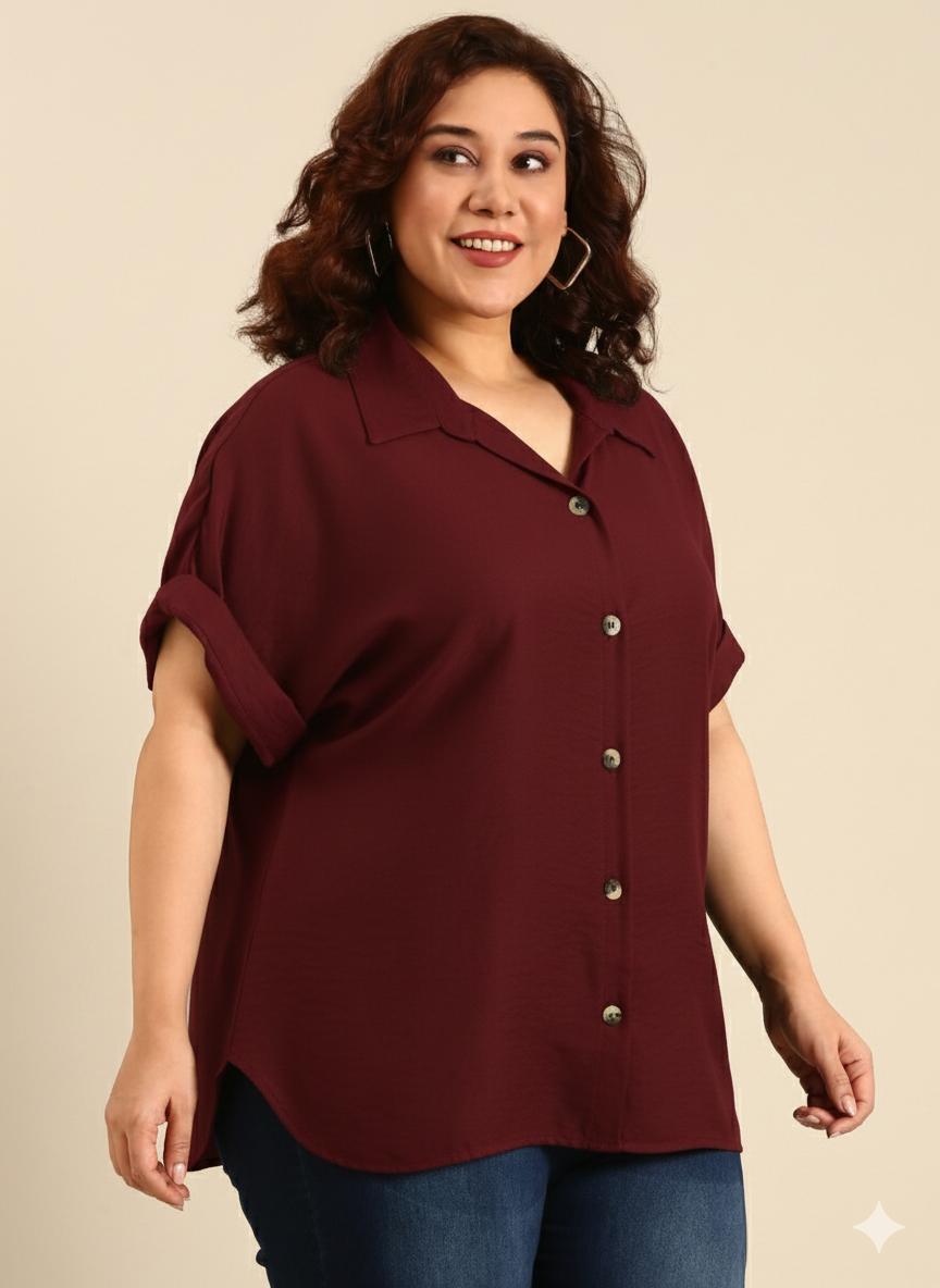 Burgundy Viscose Shirt