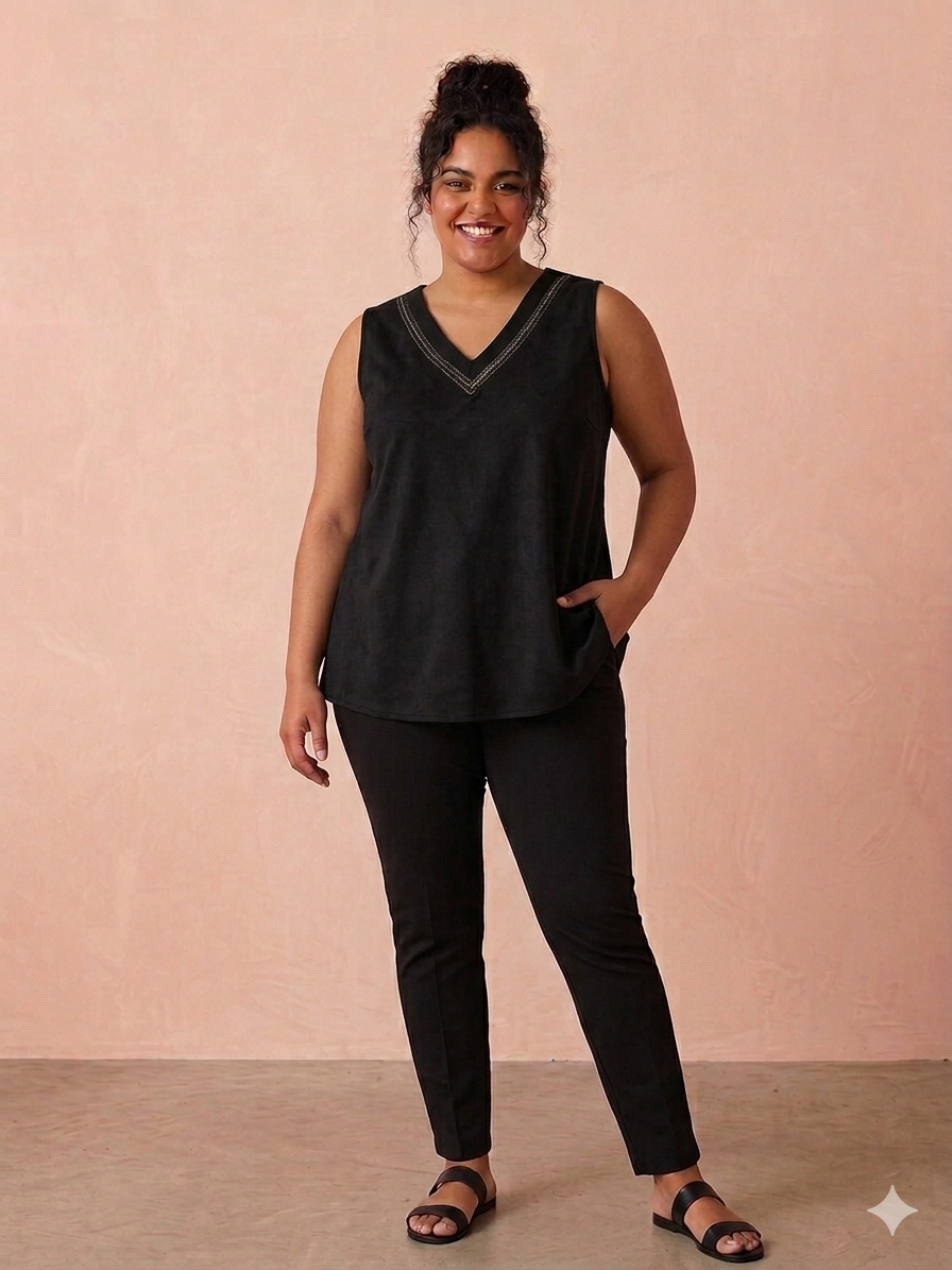 Black Sleeve Less Top